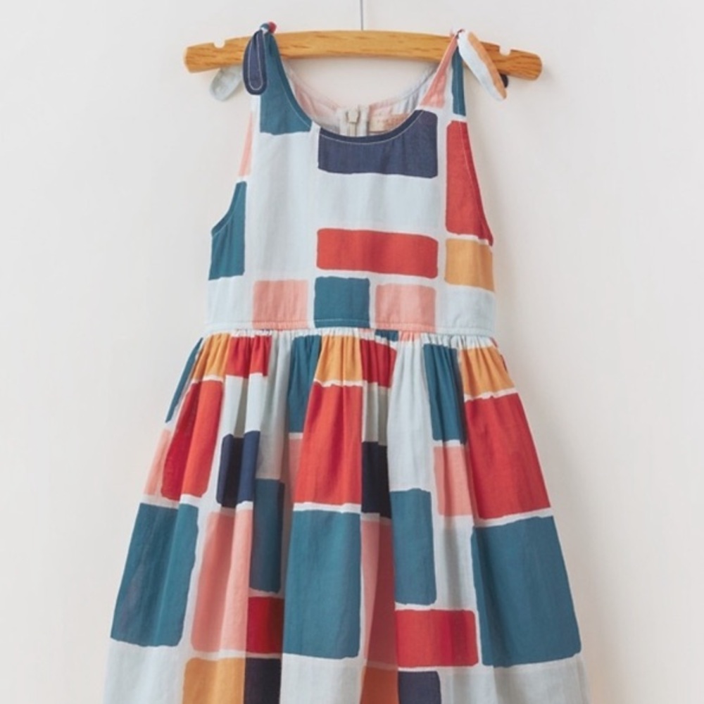 Pink Chicken Taylor Dress – Bright Multicolor, Shoulder Ties, Size 12